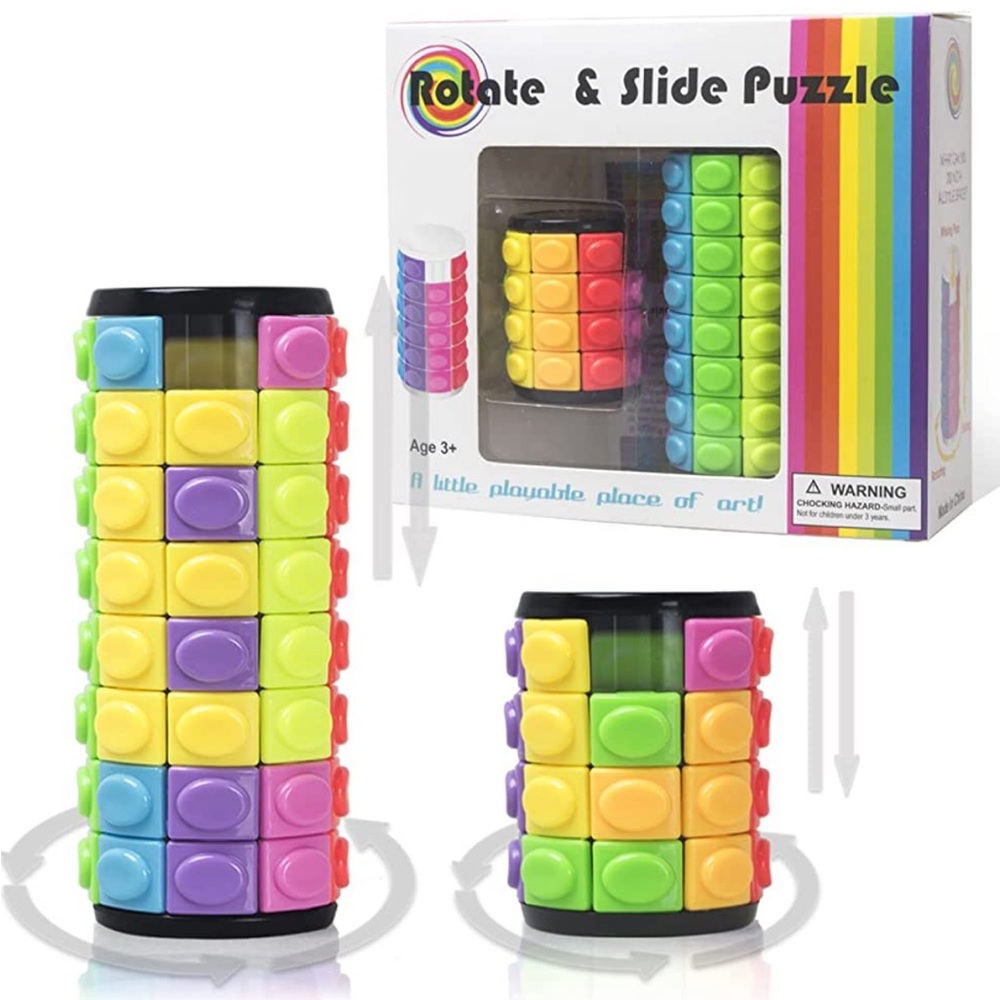 3D Puzzles Decompression Magic Cubes Cylinder Puzzle Rotate and Slide Fidget Toy